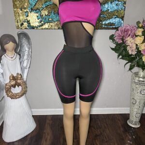 Mesh bodysuit with shorts