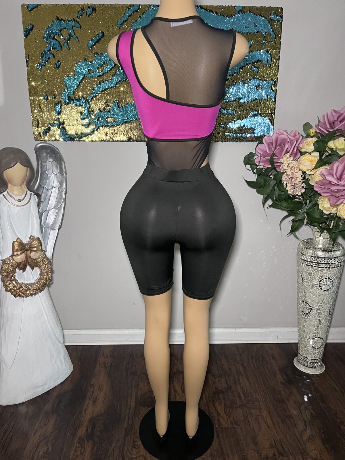Keira Mesh bodysuit with shorts